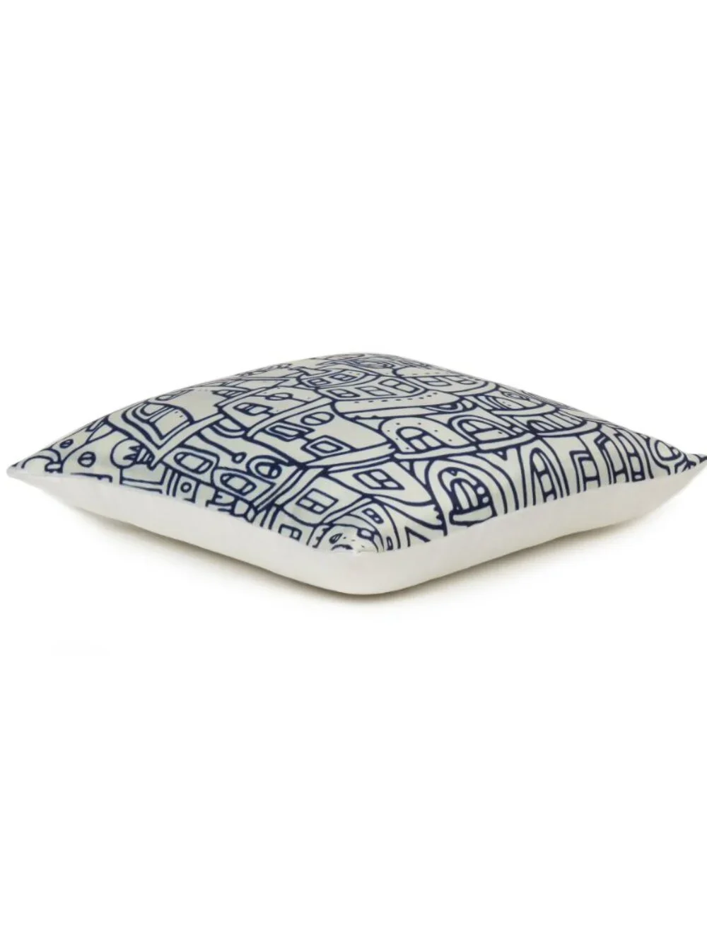 Oussum Home Decor Pillow Cover Doodle City Printed Cotton Cushion Cover Set of 2